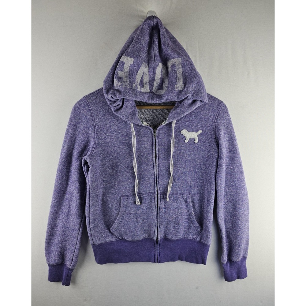 Pink Victoria Secret Zip Purple‎ Dog Hoodie Jacket Love Hoodie 2010 Size Large